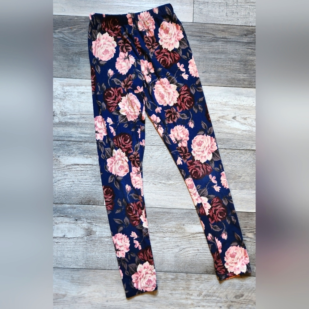 PINK SPARKLE GIRLS FLORAL LEGGINGS